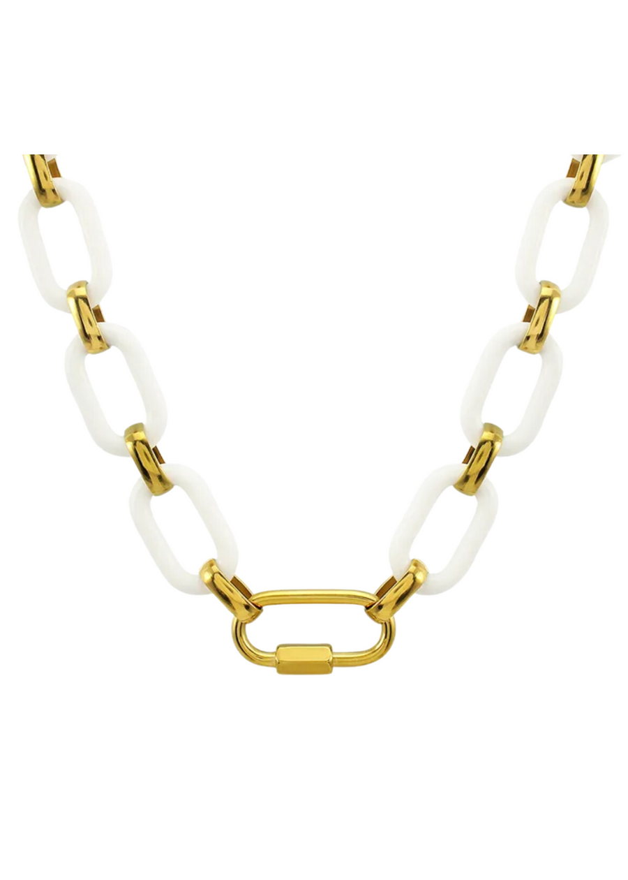 White Acrylic Chain Necklace