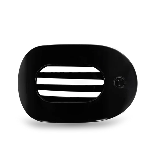 Jet Black Flat Round Hair Clip