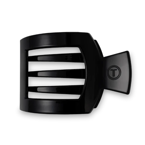 Jet Black Flat Square Hair Clip