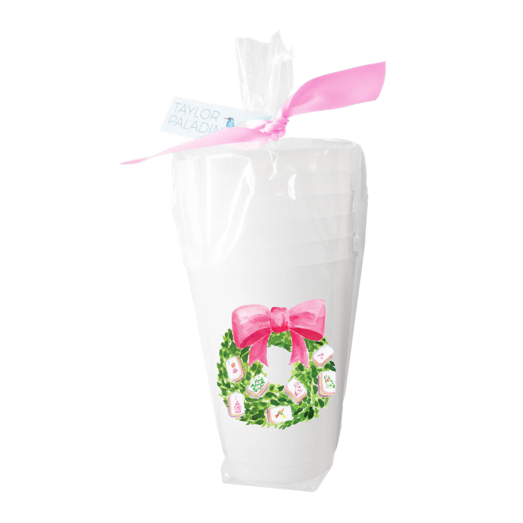 Mahjong Wreath Frosted Cups