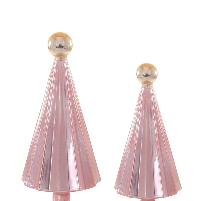 Pink Pleated Tree set of 2