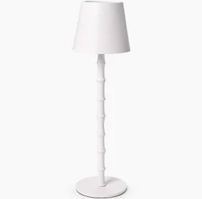 LED Portable White Bamboo Table Lamp
