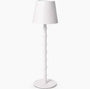 LED Portable White Bamboo Table Lamp