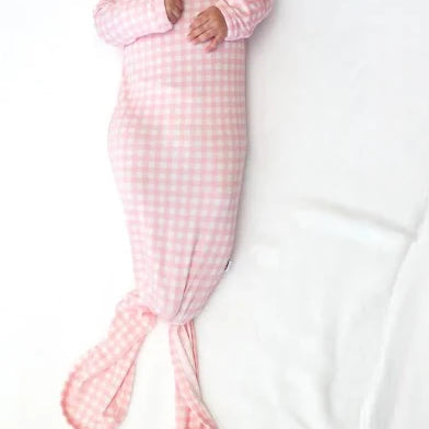 Knotted Gown Gingham Pink
