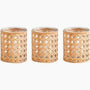 Cane Webbing Candleholder Vase