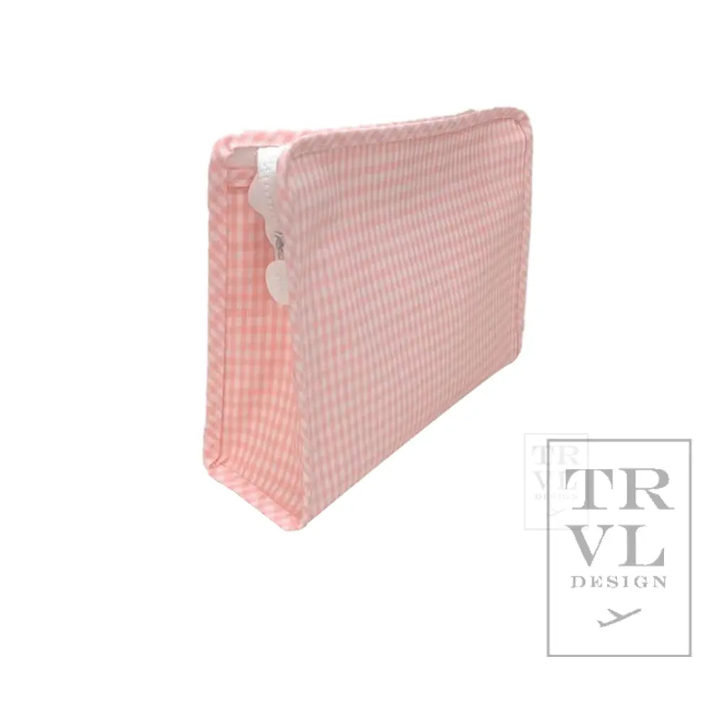 Roadie Large Zip Pouch- gingham taffy