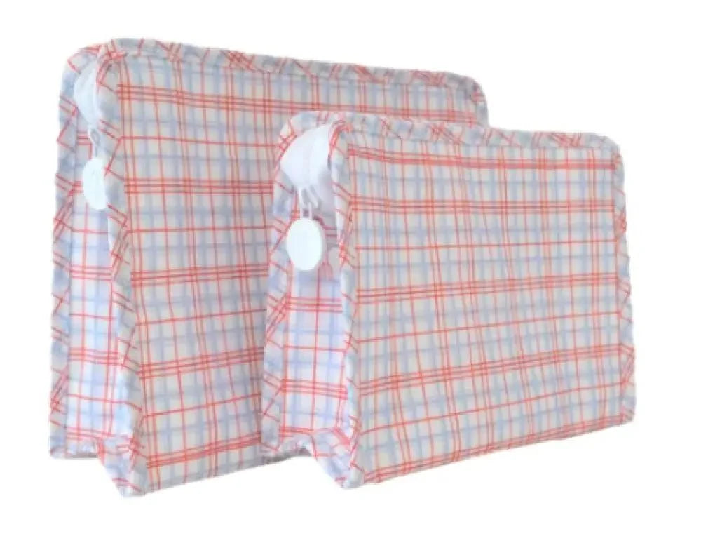 ROADIE Large Zip Pouch - Classic Plaid Red
