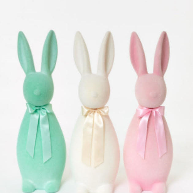 Flocked Pastel Button Nose Bunny, large