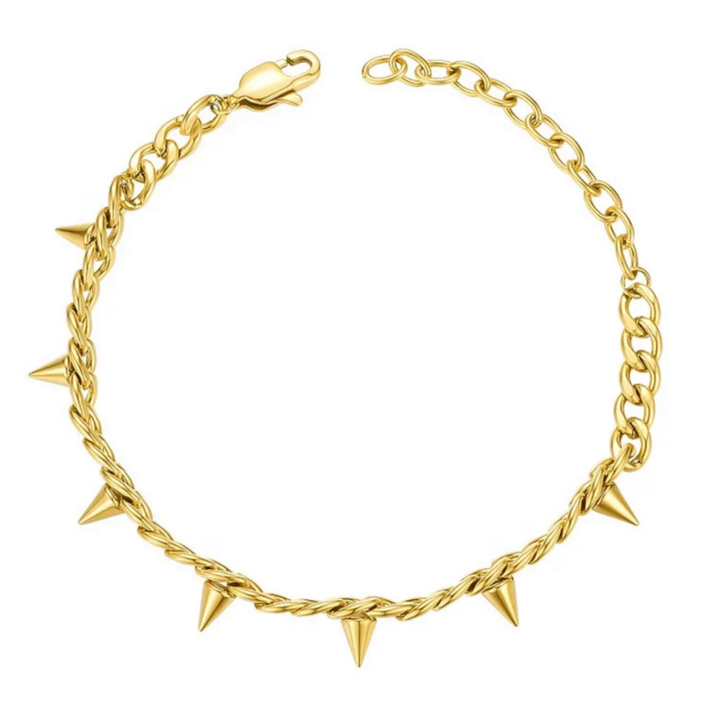 Spike x Curb Chain Bracelet