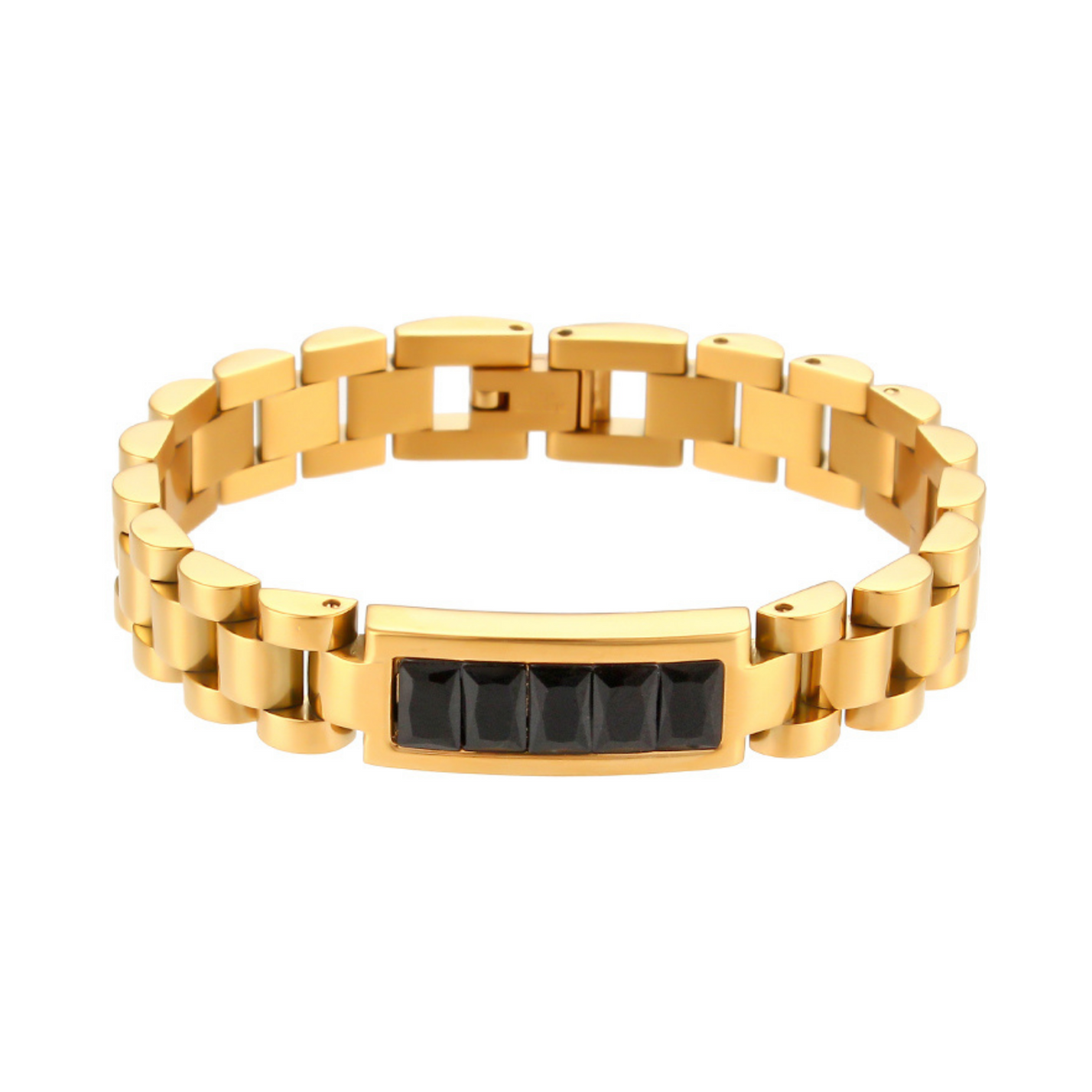 Black Zirconia Wristwatch Chain Bracelet
