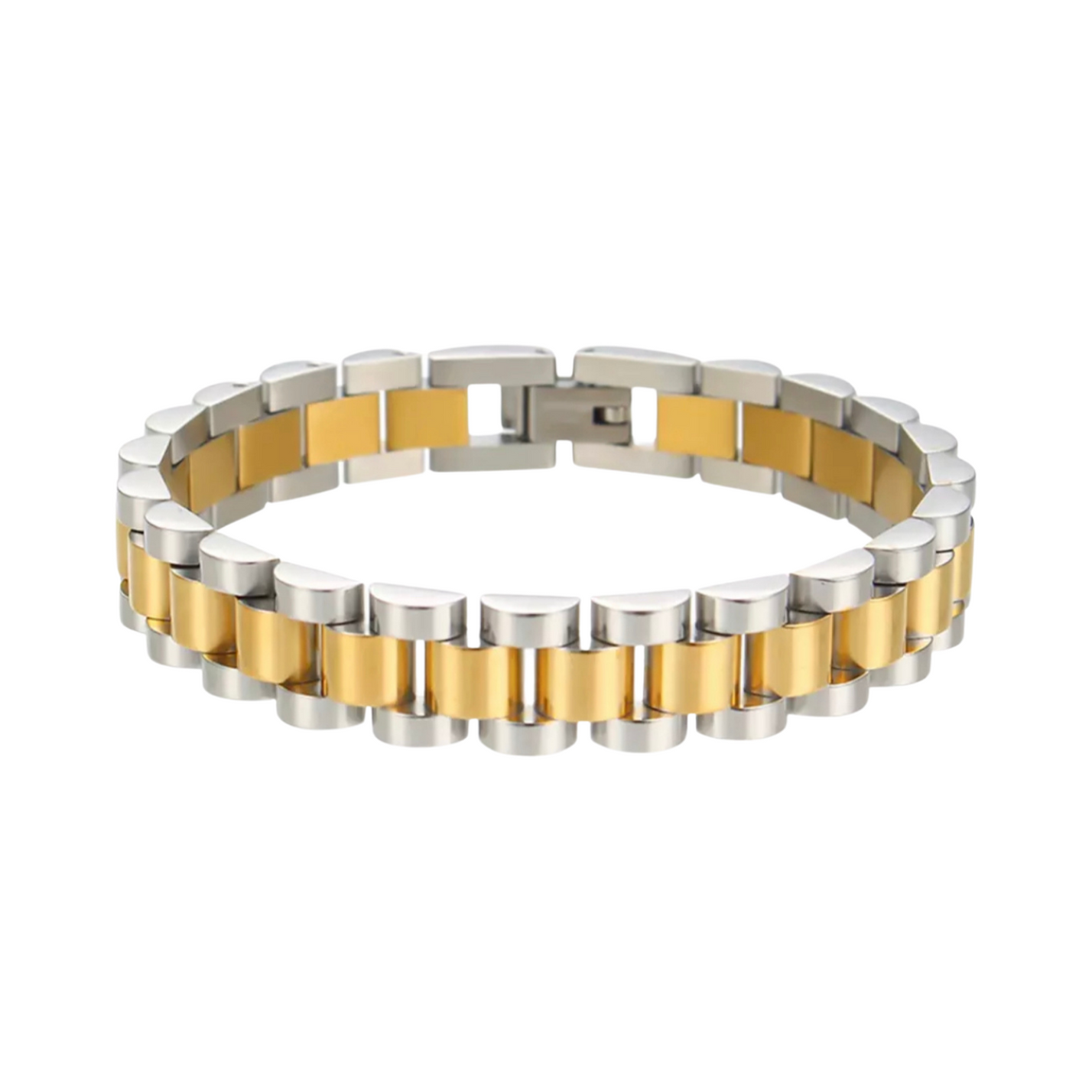 Two Toned Wristwatch Chain Bracelet